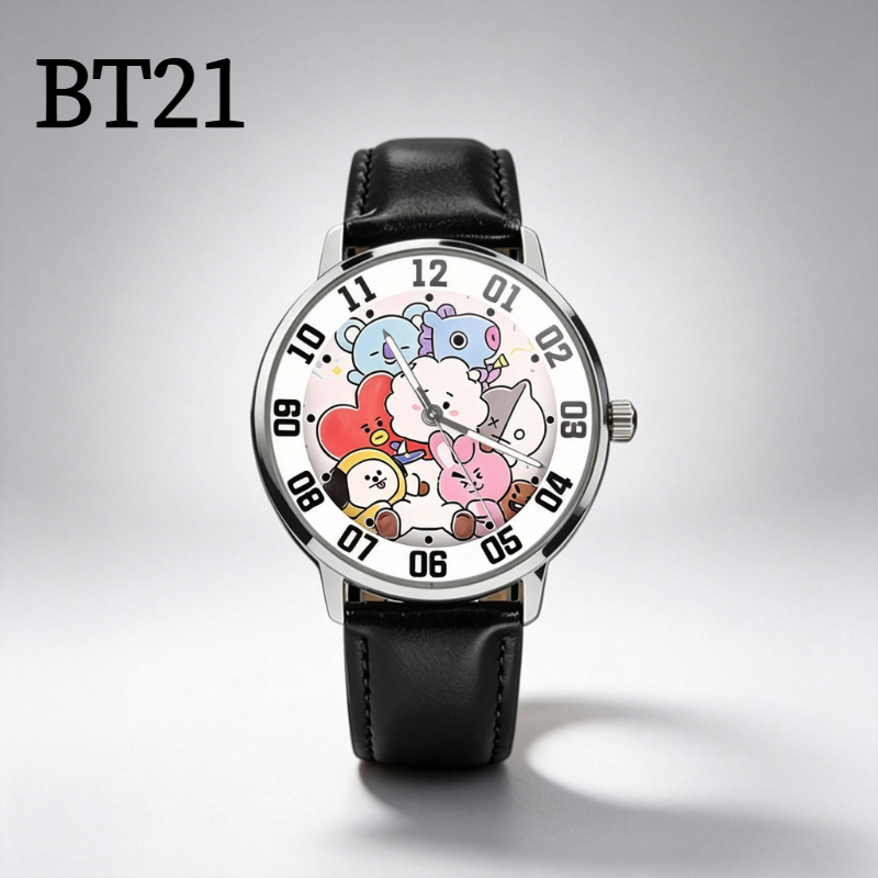 Anime Merchandise Types - Милые студенческие часы BT21 с мультяшным