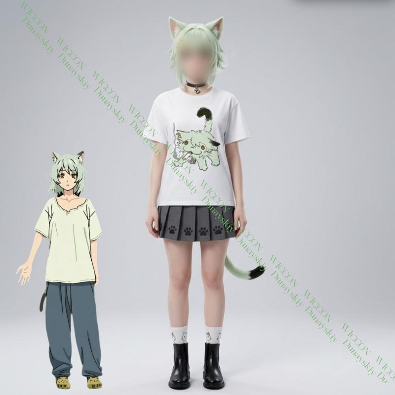 Anime Merchandise T Shirt - Футболка Chainsmoker Cat Yaniko Satou с