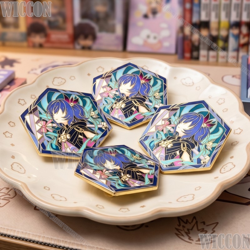 Anime Merchandise Jacket - Оригинальные шестигранные значки Genshin Impact (Додзинси),
