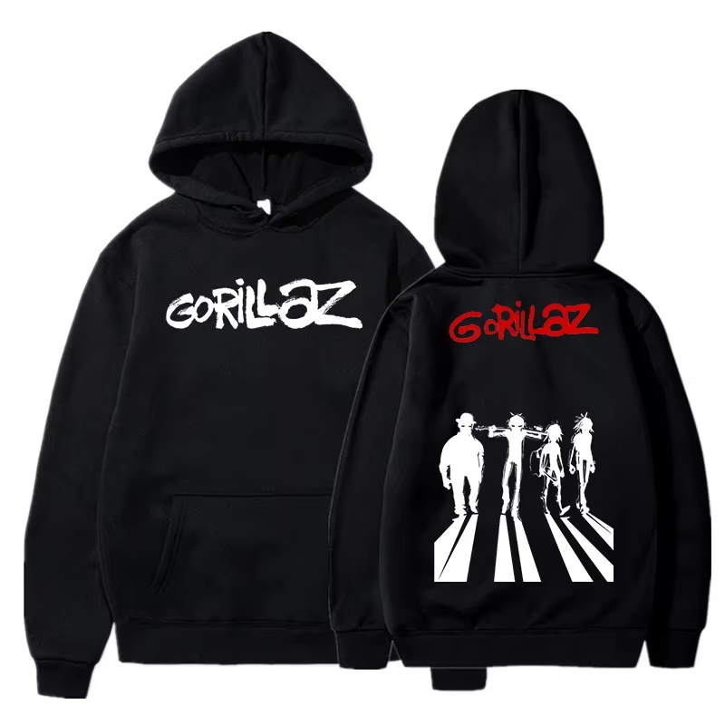 Anime Merch Shopping - Свитшот Gorillaz с графическим принтом, винтажный,