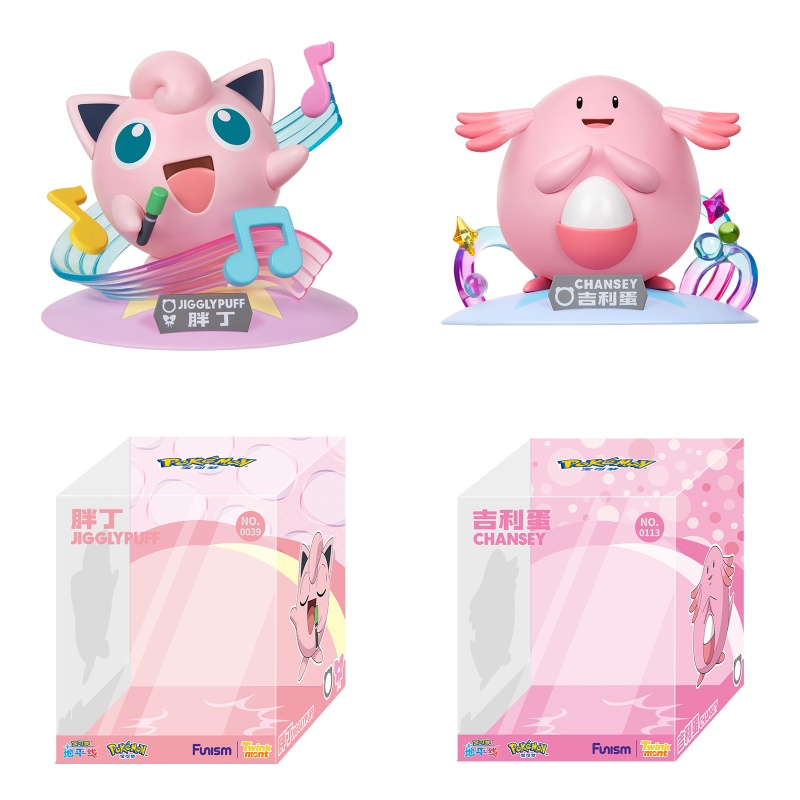 Pokemon Anime Merchandise - Оригинальные аниме-фигурки Покемонов: Джигглипуф, Ченси. Коллекционные
