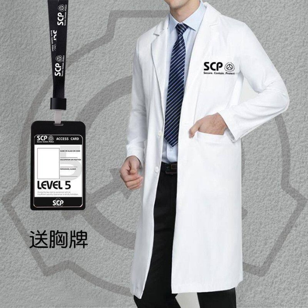 Белый лабораторный халат SCP:  – обзор и цена Anime Merchandise Jacket